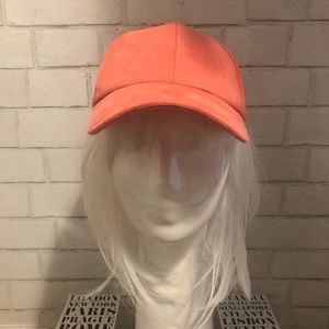 NWOT Sherbet colour faux suede baseball cap.